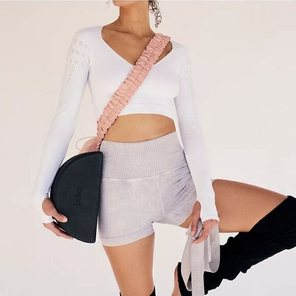 Free People Movement 'Good Karma' Running Shorts, Ice Grey | M/L - Picture 1 of 10